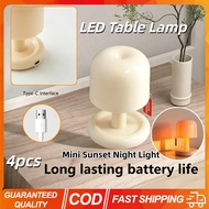 Mini Sunset Night Light Led Table Lamp Creative USB Rechargeable Desk Bedside Bedroom Bar Room Decor