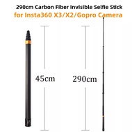 290cm Carbon Fiber Invisible Extended Edition Selfie Stick For Insta360 X3 / ONE X2 / ONE RS Accessories For GoPro Selfie Stick
