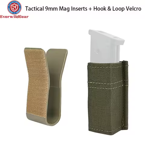 Tactical Single Nylon With Hook&Loop 9mm Magazine Pouch Mag Insert Pistol .45 45ACP Pistol Magazine