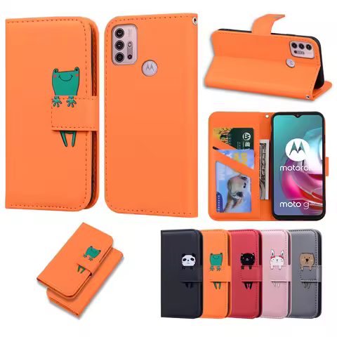 Magnetic Leather Wallet Flip Case for Motorola Moto G9 Play G10 G22 G30 G31 E20 E30 E40 Phone Cover 