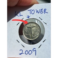 Malaysia Error Coin [RARE, KL Tower / Penang Bridge] 2009 2nd Series 5 Sen Coin Collection Collectib