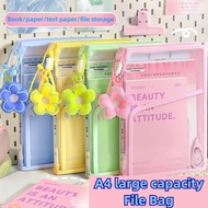 2-Layer A4 File Bag With Clip File Folder Document Organizer Portable Waterproof School Supplies
