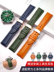 Suitable for

 Rolex Rolex Genuine Leather Watch Strap For Men Green And Black Submariner Fiyta Tissot Watch Strap 20mm