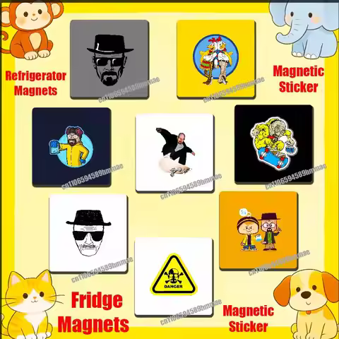 For Bryan Cranston Walter White B-Breaking Bad Fridge Freezer Refrigerator Magnets Kitchen Metal Cab