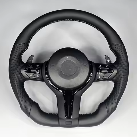 Flat Bottom Leather M Sport Steering Wheel For BMW F01 F10 F11 F15 F16 F20 F21 F22 F30 F31 F32 F33 F