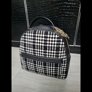 Kate Spade 黑白復古格紋牛皮包 背包 背囊 backpack