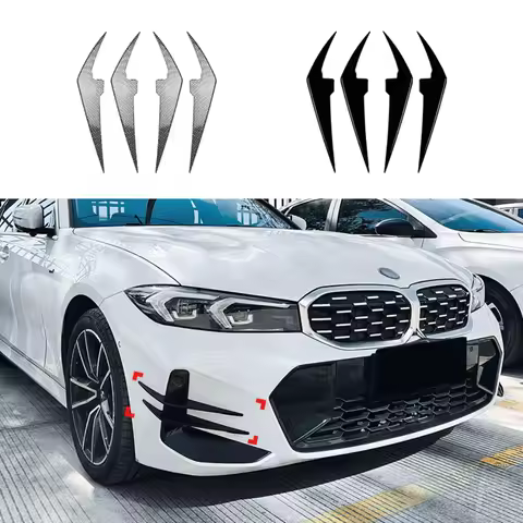 For BMW 3 Series G20/G21 LCI 2023+ M Sport Carbon Fiber Car Bumper Splitters Side Fins Lip Splitters