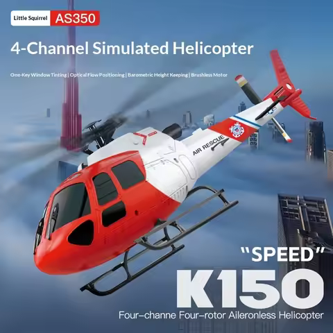 Weili K150 Little Squirrel Remote Control Helicopter As350 Four Channel Simulation Brushless Aircraf