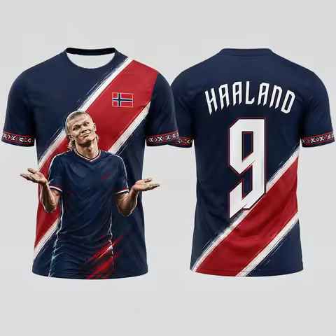 Kids Haaland Football Jersey Kids 2026 Haaland Commemorative Football Jersey Athletic Soccer Short S