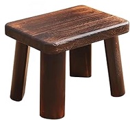 SINOBEST Wooden Stool, Rectangular Bedside Step Stool, Step Ladder for Kitchen & Bathroom, Foot Rest