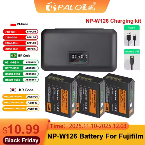NP-W126S NP-W126 NP W126 USB Battery With Storage Case Charger for Fujifilm Fuji XT20 XT3 XPro1 Pro2