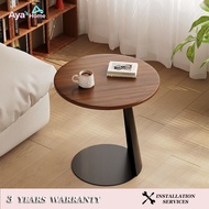 AYA Movable Coffee Table Sofa Round Table Side Table Walnut Solid Wood Side Table C-shaped Table