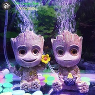 Tượng Người Cây Groot Baby Kết Hợp làm Sủi Oxi cho Hồ Cá