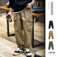 American Pure Cotton Straight Cargo Pants Men's Autumn Loose Fashion Brand Multi-Pocket plus Size Pants Boys Trend Casual Pants