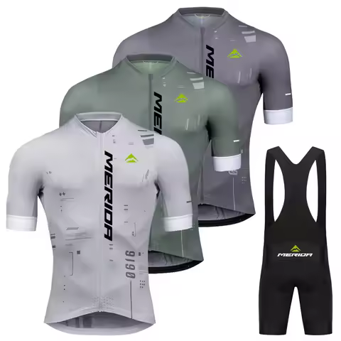 Merida New Cycling Jersey Set Short Sleeve for Men's Breathable Bike Cycling Jersey Set Bicycle Pro 