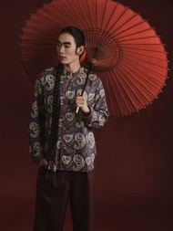 (JUN) เสื้อเชิ้ตผู้ชาย สีกรมท่า ลายเถาวัลย์ รุ่น ASVA (CNY Shirt 2026)