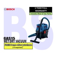 BOSCH Wet & Dry Vacuum Cleaner. GAS 15 professional. HEPA filter. Clean Aircon. Blowing Function.