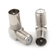 5 PCS Right Angle TV Aerial F Connector Adapter RF Coaxial TV Cable Male