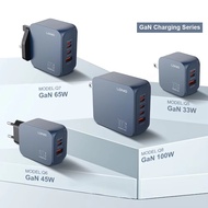 LDNIO GAN FAST CHARGER Q5 33W / Q6 45W / Q7 65W / Q8 100W USB-A USB-C MULTI PORTS FAST CHARGE CHARGE