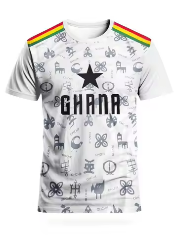 New Ghana Style Football Jersey Round Neck Comfortable Sports Top Football Match Training Leisure an