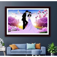 Happy love stone painting VS416 - size: 76 * 50cm. (UNWORKED PAINTING)