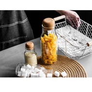 Glass Bottle Canister 1000ml Glass Bottle with Cork Cap