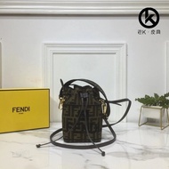 Fendi FENDI: Model 8BS010A: Mon Tresor Small Bucket Handbag, with Drawstring and Fendi Metal Logo De