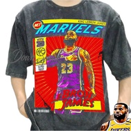 King LeBron James Marvels Comic Style Vintage Wash T-shirt Oversized LeBron James Comic Vintage Styl