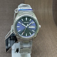 Seiko SUR347P1 Classic Quartz Analog Stainless Steel Bracelet Blue Dial Date Ladies' Watch