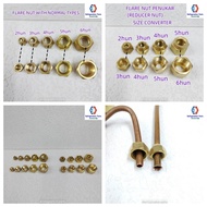 CZ Nut sambungan & penukar tembaga 冷气连接头 纳子转换头 copper flare nut 2 3 4 5 6hun nut Reducer pipe connec