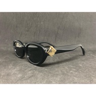 [Shadeshadow] Oval Black Lens FF Diamond Uv400 Protection For Women