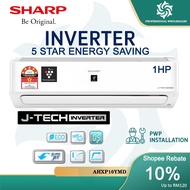 SHARP J- Tech Inverter Plasmacluster Air Conditioner (1HP/1.5HP/2HP/2.5HP) PENGHAWA DINGIN COOLING A