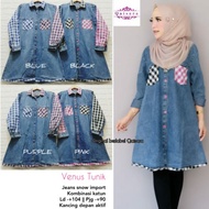 TUNIK VENUS • Cotton Mix Jeans • Ld. 104 Cm Pb. 90 cm •
