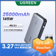 UGREEN 25000mAh PD145W PowerBank/20000mAh PD100W Powerbank Fast Charging Powerbank USB Type C Portable Charger Compatible for iPhone 15 Pro Max, Samsung S24 Ultra,Samsung S23 Ultra iPhone 13,iPhone 14 Pro