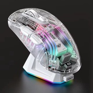 Aula-SC630ชาร์จไร้สายสนับสนุนเมาส์แม่เหล็กโปร่งใส SC630พร้อมบลูทูธสามโหมด2.4G PC อุปกรณ์เกมที่กำหนดเ