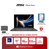 MSI NOTEBOOK MODERN 16S AI+ G3MG-047TH | 16"(FHD+) | Intel Core Ultra 5 322 | Intel Graphics | 16GB