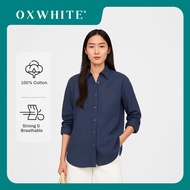Oxwhite Women Long Sleeve Oxford Oversized Shirt