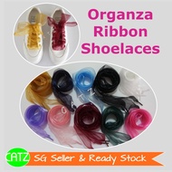 [SG SELLER] 3.3 cm x 130 cm Shoelaces Organza Ribbon Shoelace Shoe Lace Colourful Shoelaces Shoe Str