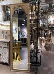 法式古典摩洛哥風格中古vintage雕花瑰麗奢華全身鏡,做舊全身鏡.一款好有味道,有特色,懷舊又古典的一塊靚靚全身鏡 52x180cm