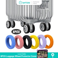 LeafCube Silicone 8PCS Thick Luggage Wheel Protector Noise Reduction Travel Luggage Suitcase Wheels 