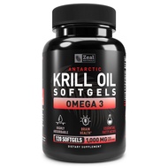 Antarctic Krill Oil 1000mg (120 Softgels) Omega 3 Krill Oil Supplement with EPA, DHA & Astaxanthin -