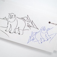 北極熊紋身貼紙 極簡連貫幼線刺青 動物紋身貼紙防水超像真水印貼