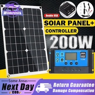 Wildervista Solar Panel 200W Polycrystalline Kit Flexible Solar Power USB Solar Panel Charge Control