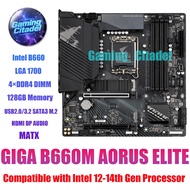Used GIGABYTE B660M AORUS ELITE DDR4 MATX Motherboard LGA 1700 Compatible with Intel 12th 13th 14th 