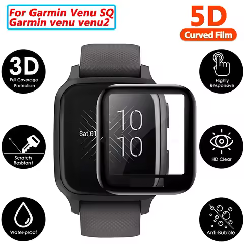 Screen Protector for Garmin Venu SQ & Venu Sq venu2 Curved Edge Full Coverage Soft Protective Film f
