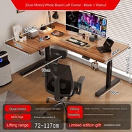 Motorized Corner Desk with Dual Motors L Shape Wood Standing Desk Up to 180*110cm