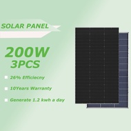 【3PCS】200watts Solar Panel Dual Glass 10Years Guaranty Generate 1.2kwh For Your House Life