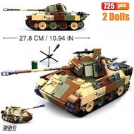 Compatible with LEGO SLUBAN WWII Series Normandy Landing P-51 Mustang Fighte Khối Higgins Landing Mô