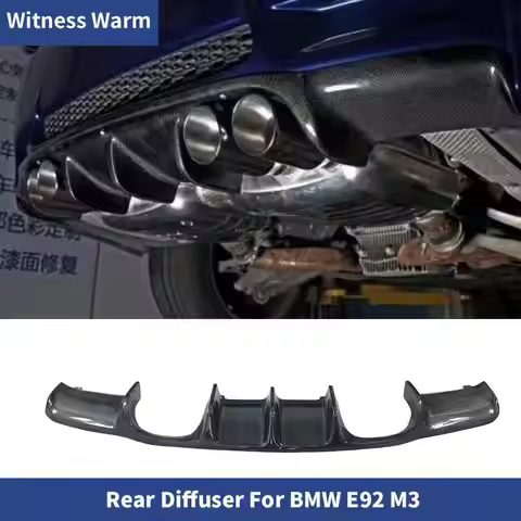 For BMW E90 E92 M3 Carbon Fiber Rear Bumper Diffuser Lip Spoiler Car Body Kit