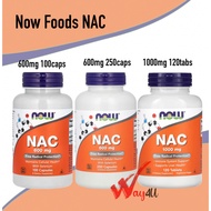 ✅READY STOCK✅ Now Foods, NAC, 600 mg, 100 / 250 Veg Capsules and 1000mg 120 tablets